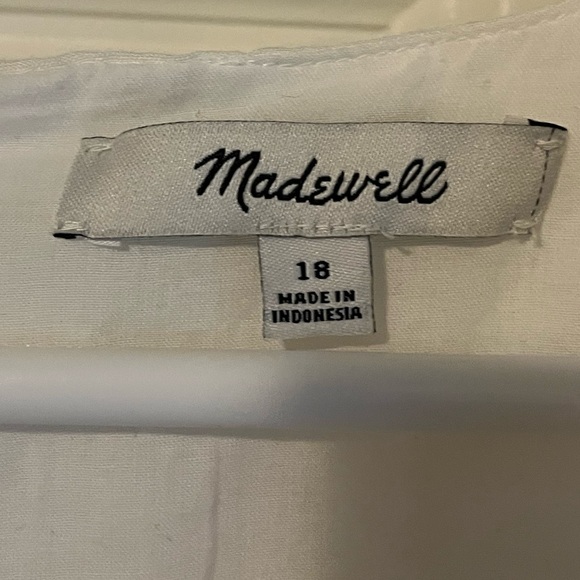 Madewell, white Linen-Blend Dolman-Sleeve Tie-Waist Midi Dress, Size 18 - Picture 10 of 10